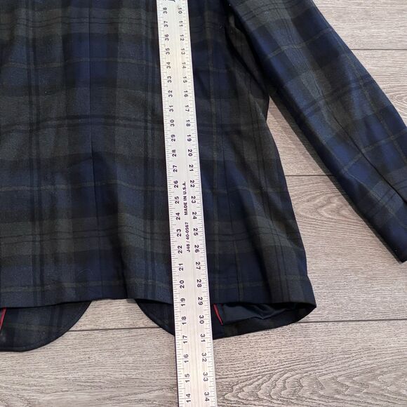 Tommy Hilfiger Blazer Mens 44 Blue Grey Plaid Wool Two Button Jacket - Picture 7 of 10